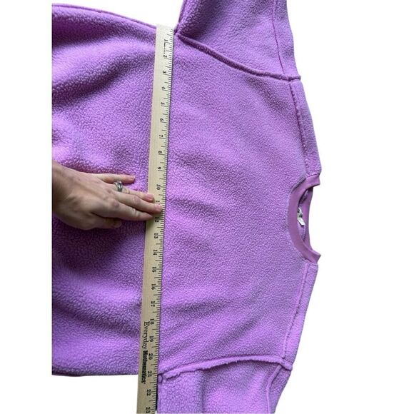 Anthropologie Pilcro Slouchy Crew Neck Sweatshirt size XXS Pink Sherpa Style - Picture 6 of 10